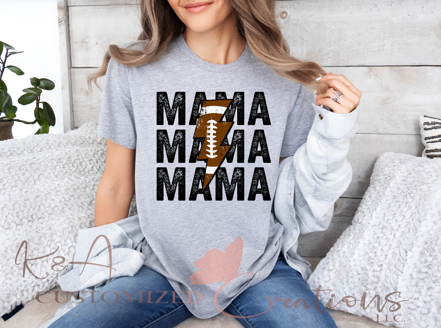 Mama Football Bolt Tee