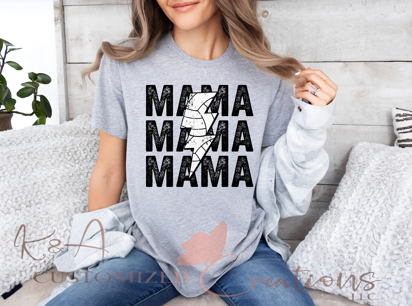 Mama Volleyball Bolt Tee