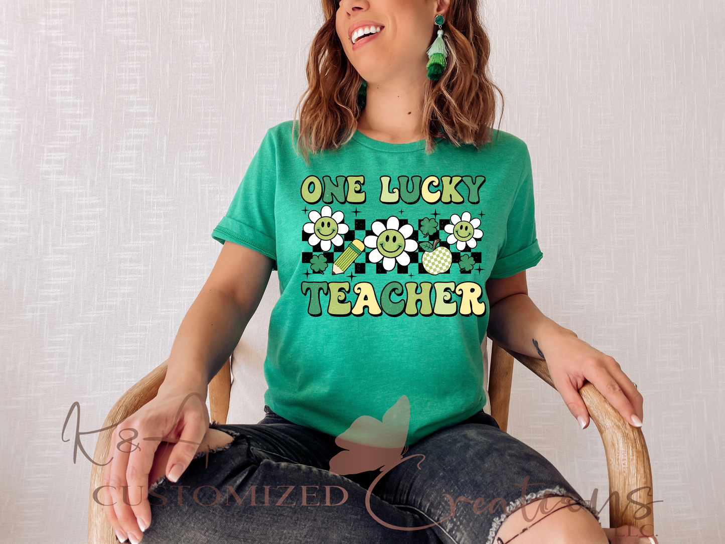 One Lucky Teacher Retro Tee