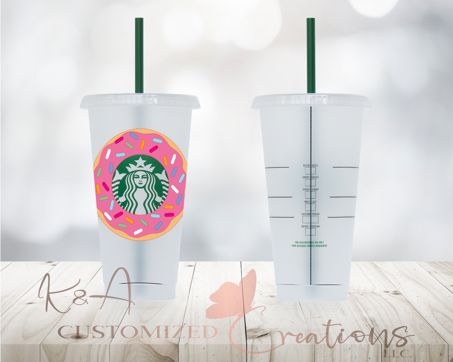 Donut Starbucks 24oz Cold Cup