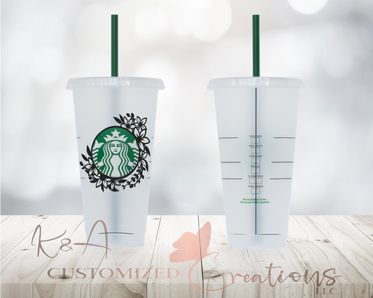 Floral Starbucks 24oz Cold Cup