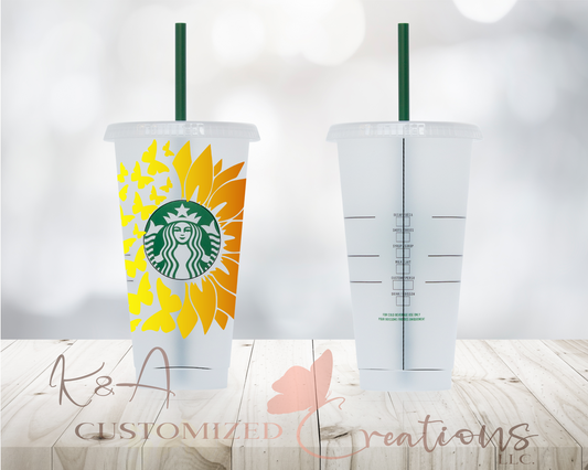 Flying Flower Starbucks 24oz Cold Cup