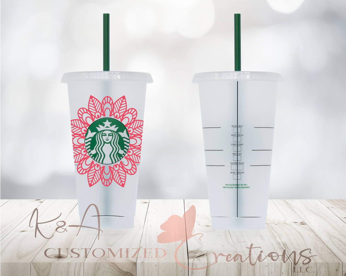 Boho Leaf Starbucks 24oz Cold Cup