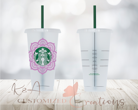 Purple Mandala Starbucks 24oz Cold Cup