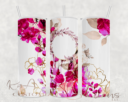 Custom Pink Floral 20oz Tumbler