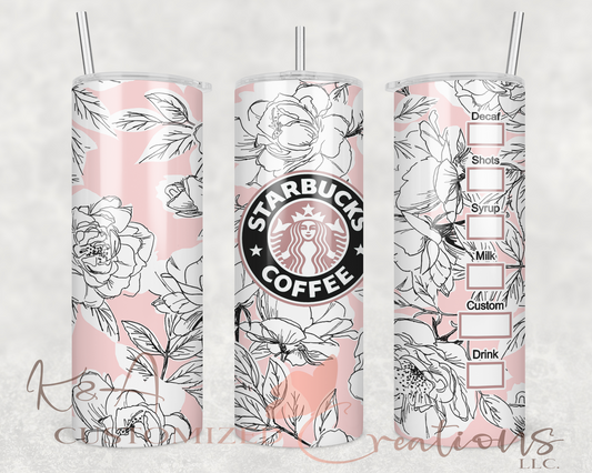 Floral Starbucks 20oz Tumbler