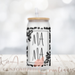 Black Leopard Mama Libby Glass Can