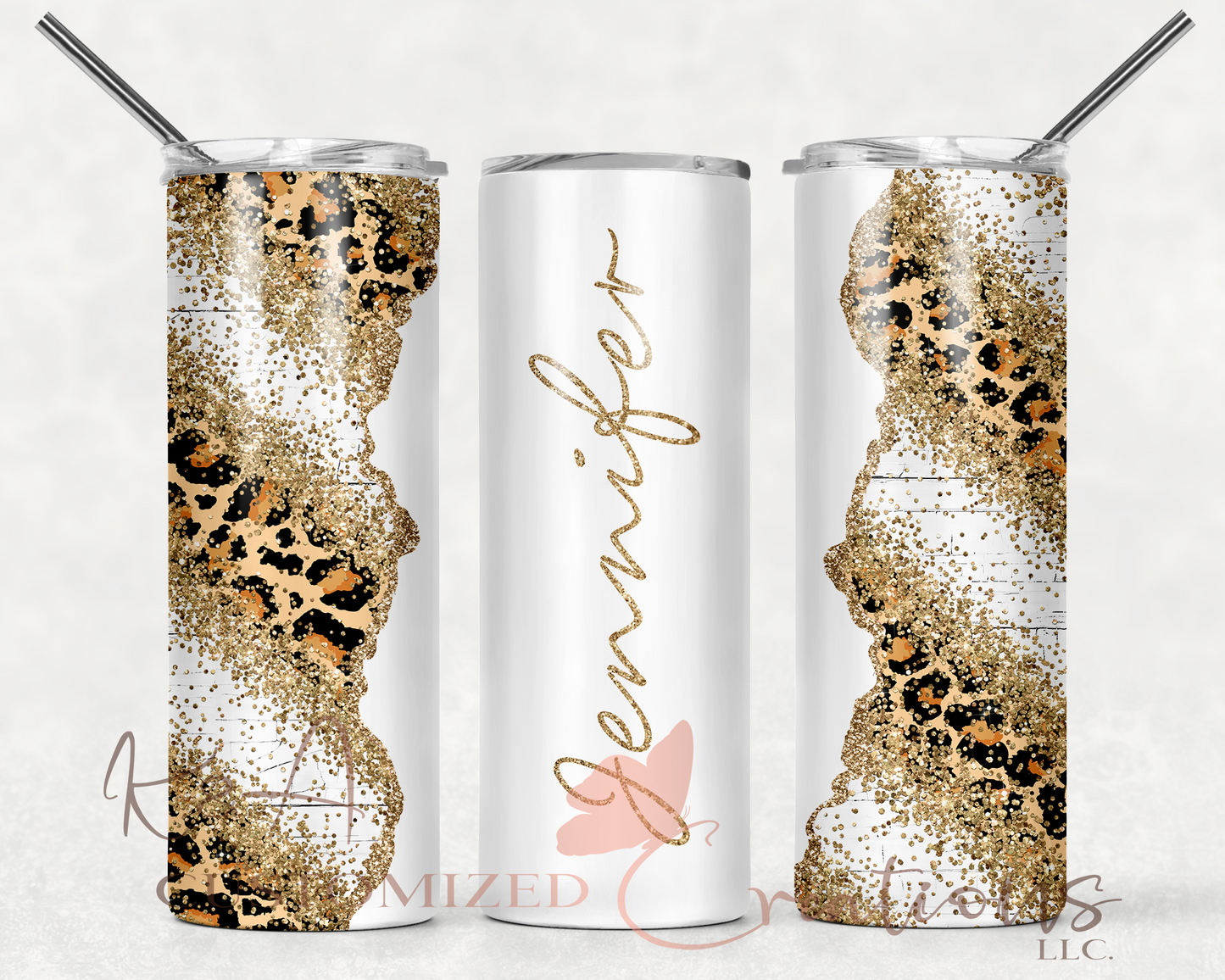 Gold Leopard Marble 20oz Tumbler