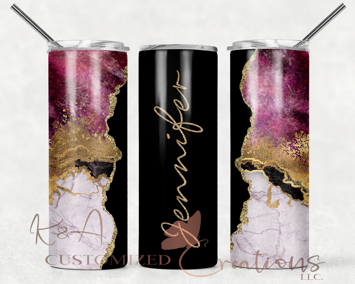 Amethyst Multi Marble 20oz Tumbler
