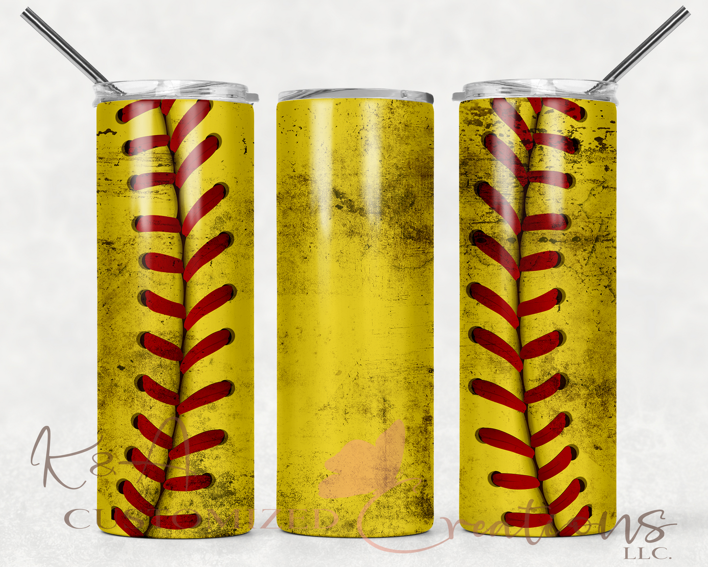 Distressed Softball 20oz Tumbler
