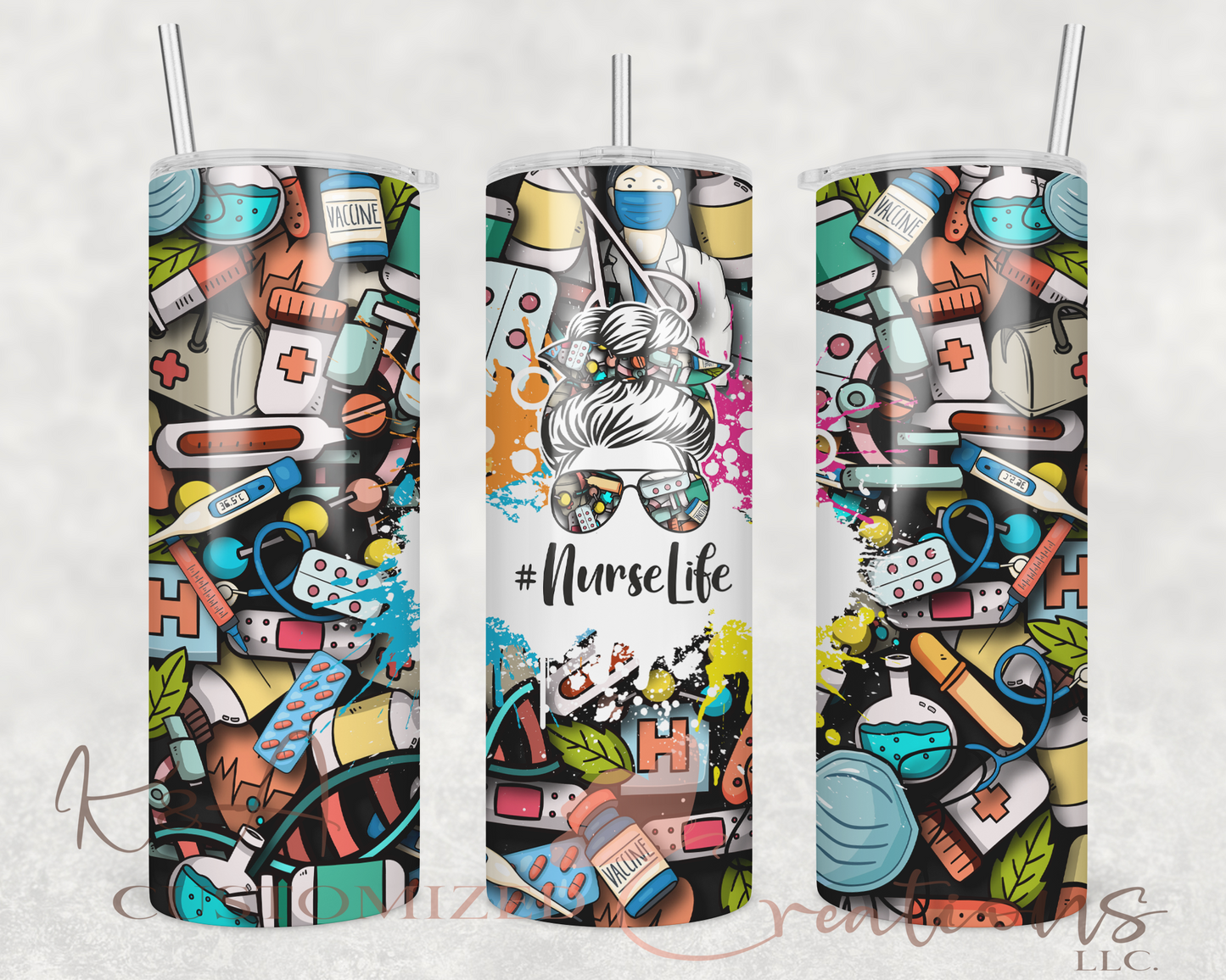 Nurse Life Black 20oz Tumbler