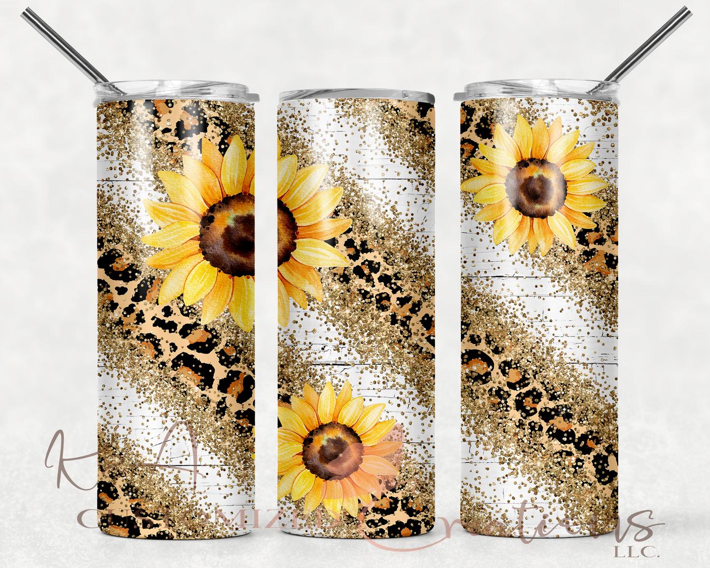 Leopard Sunflower 20oz Tumbler