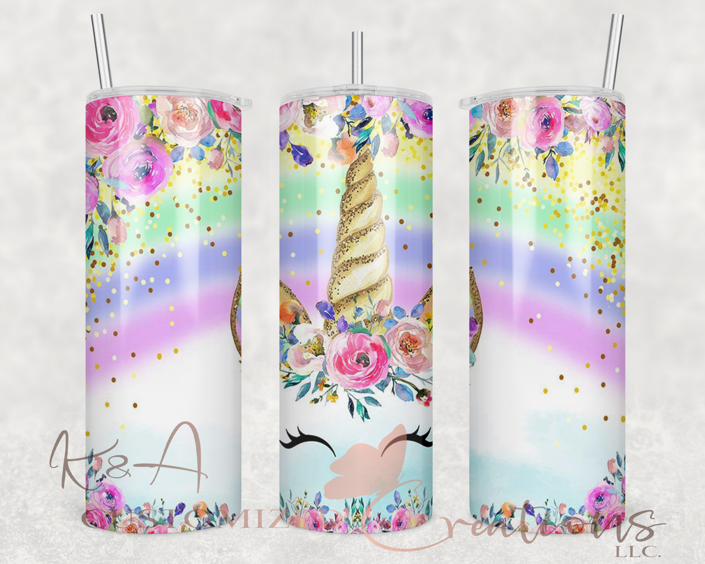 Rainbow Unicorn 20oz Tumbler